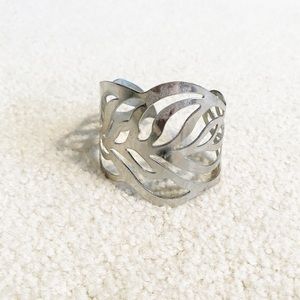 Silver Leaf Cuff Bracelet